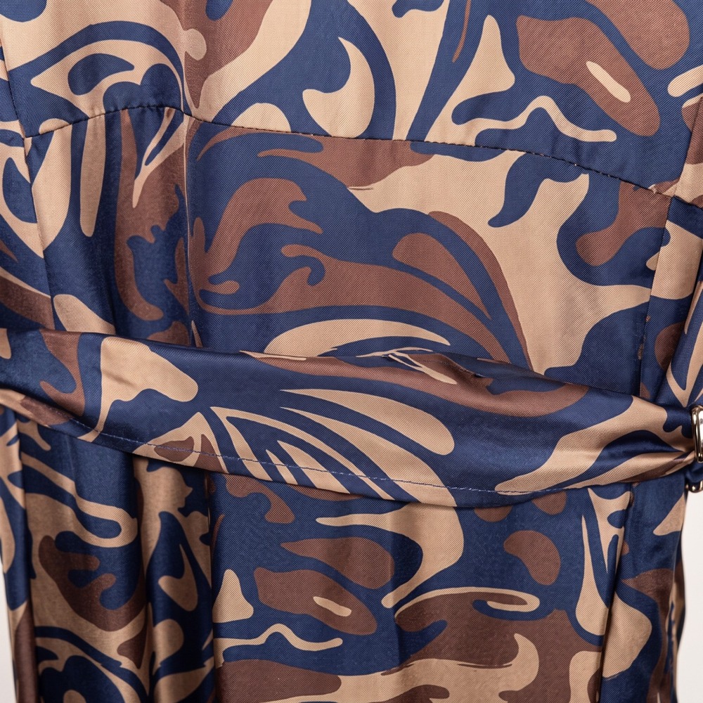 J.McLaughlin Midi Shirt Dress Silk Viscose Botanical Print Tie Waist Button Up M - Picture 12 of 13